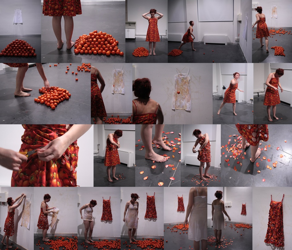 290 tomates print. 45 min. Performance- L´estruch. Fàbrica de Creació de les Arts en Viu. Sabadell, Barcelona 2010